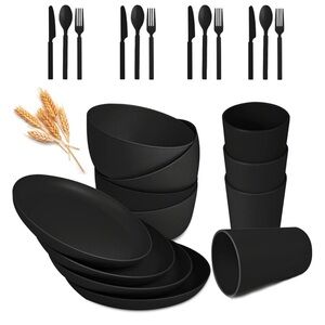 Black Dinnerware Set